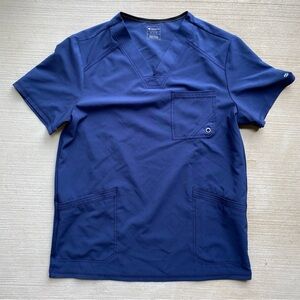 Infinity Men’s 3-pocket Stretch Scrub Top Navy Blue Size Medium